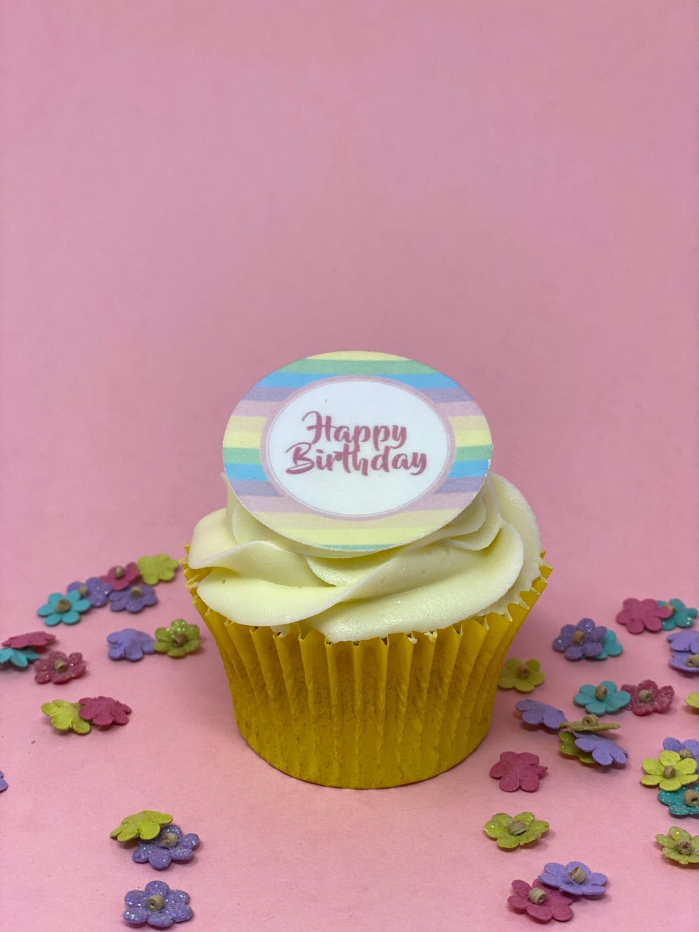Edible cake toppers | Happy Birthday - Pastel Rainbow | Edibilis