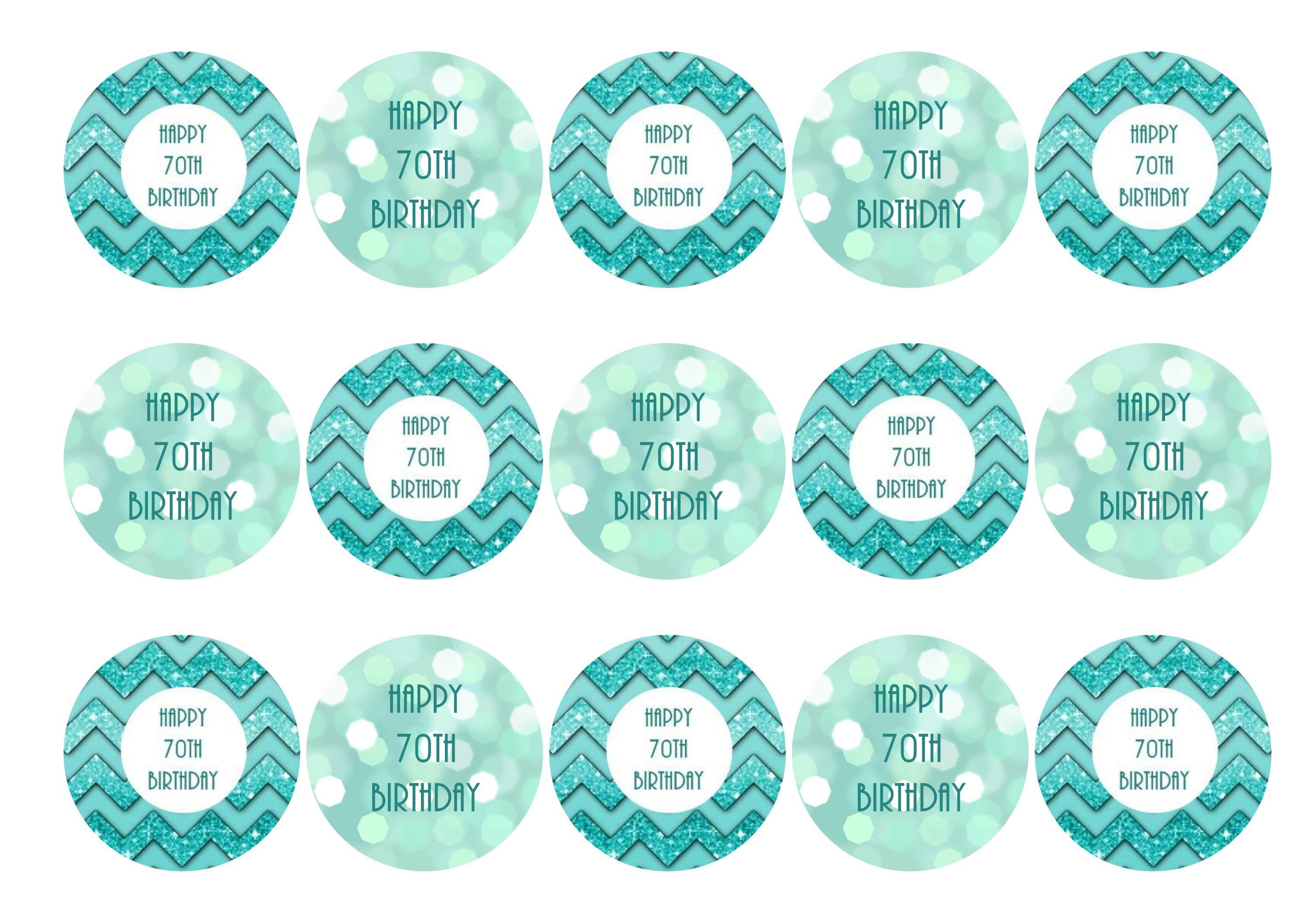 Edible cake toppers | Tiffany Blue 70th Birthday | Edibilis